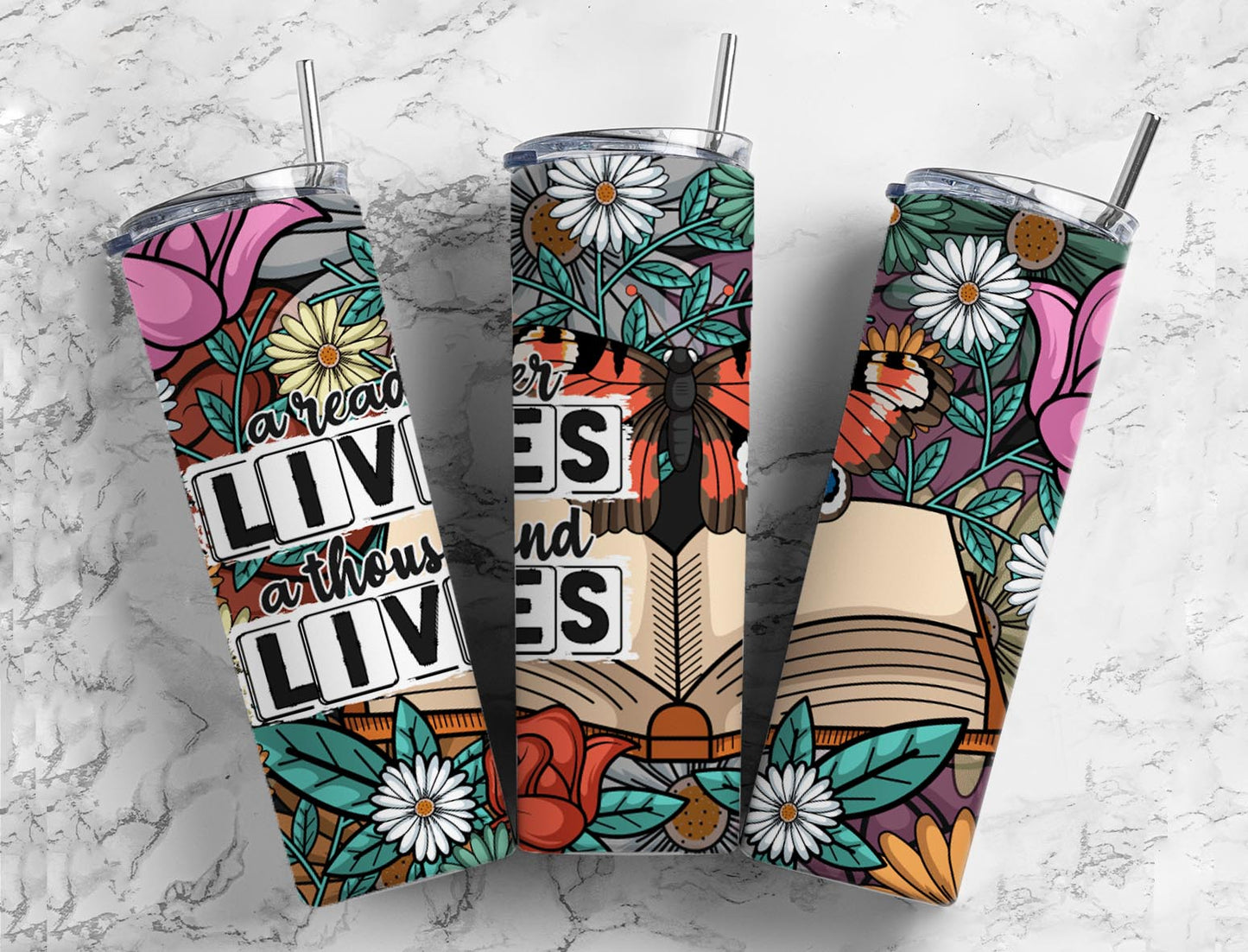 Ang isang mambabasa ay nabubuhay ng isang libong buhay 20 oz Tumbler