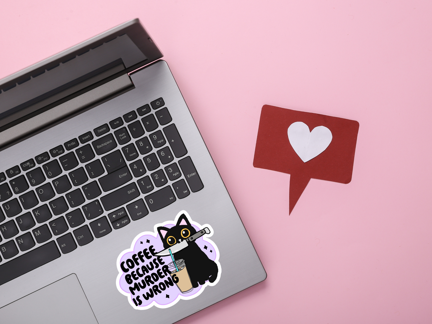 Coffee Because Murder Is Wrong Sticker
