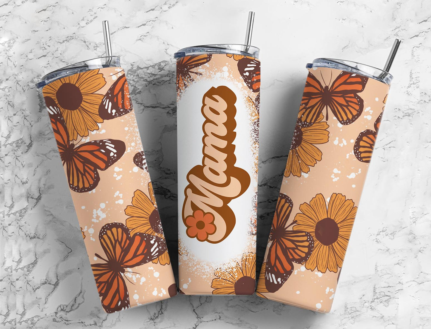 Retro Butterfly Mama 20oz Tumbler