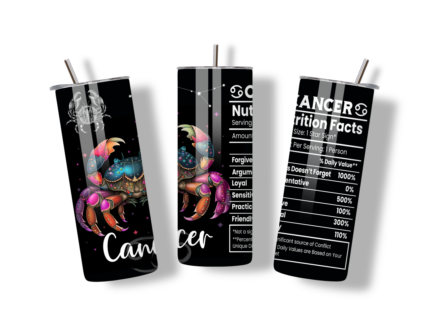 Aries Zodiac na may Nutrition Facts | Big Zodiac Energy 20oz Tumbler 