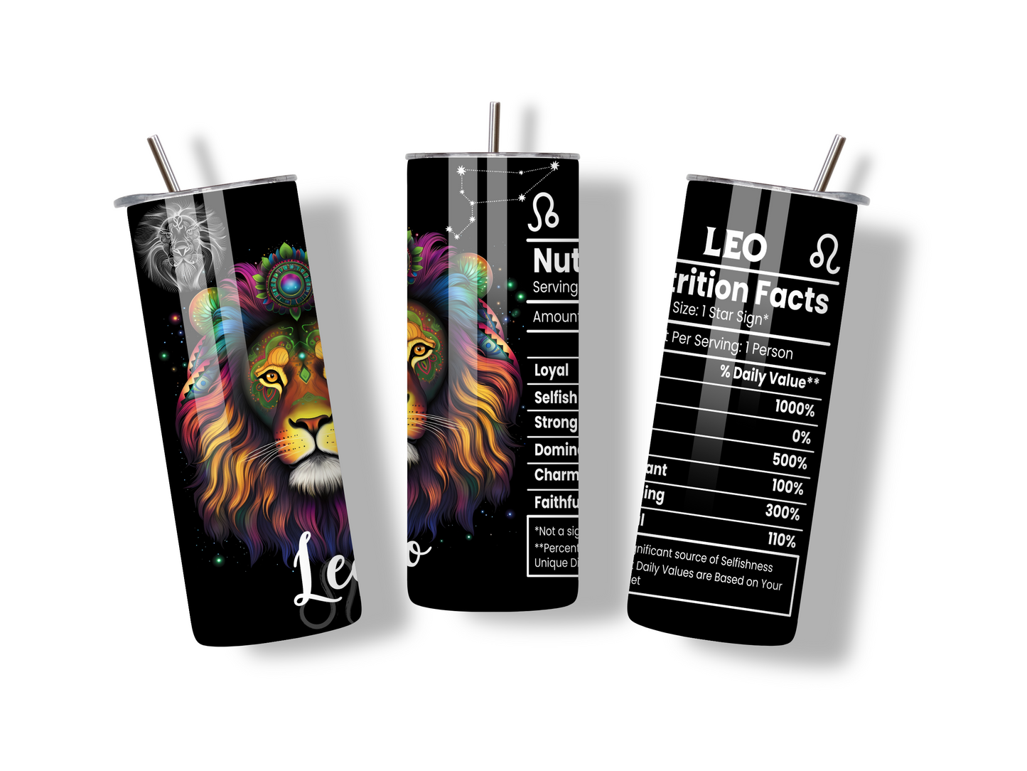 Leo Zodiac with Nutrition Facts | Big Zodiac Energy 20oz Tumbler