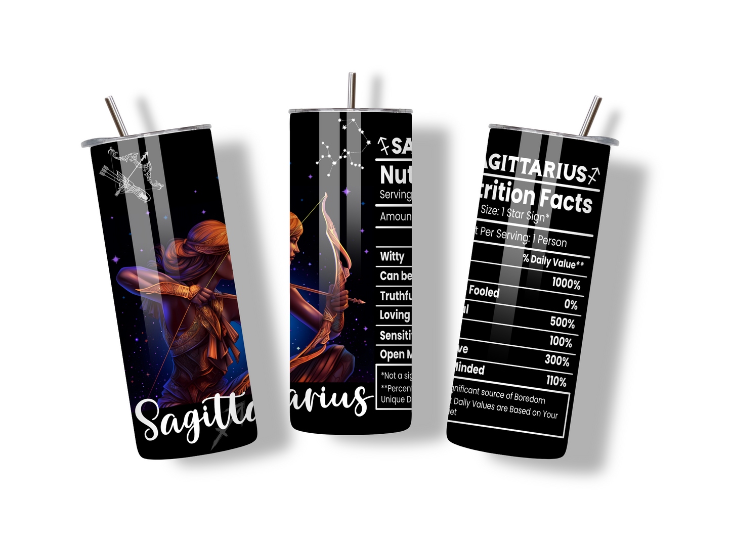 Scorpio Zodiac na may Nutrition Facts | Big Zodiac Energy 20oz Tumbler 