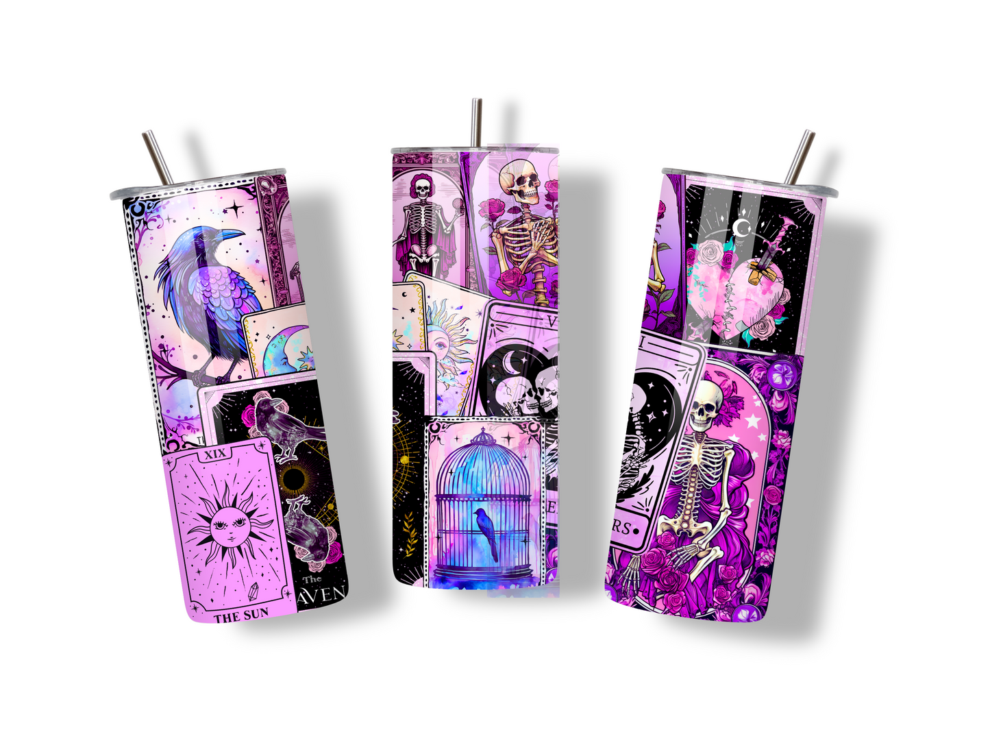 Mga Tarot Card 20oz Tumbler | Tarot Card Tumbler | Witchy Vibes Celestials 20oz Tumbler 