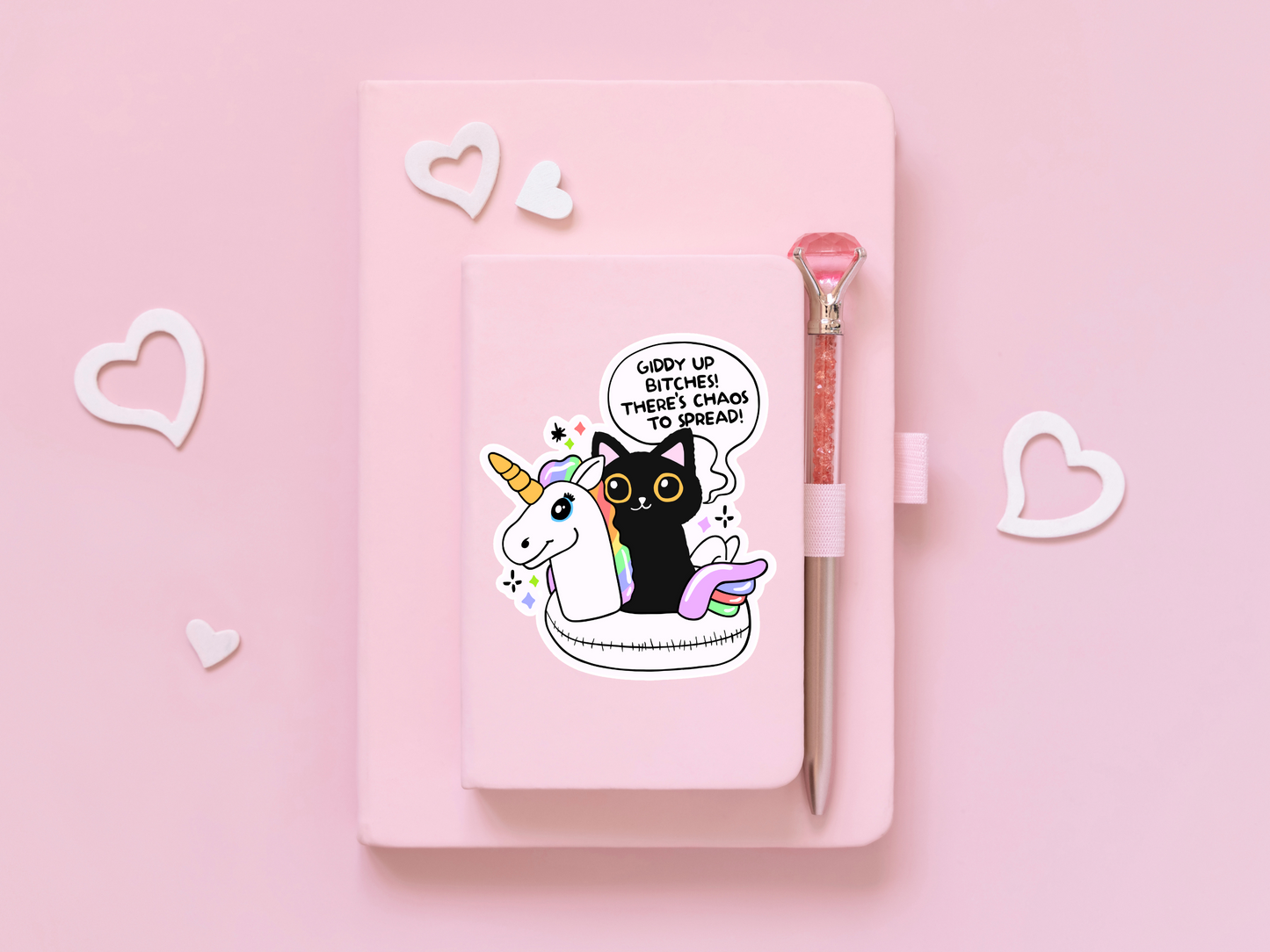 Giddy Up Bitches! There's Chaos To Spread Sticker