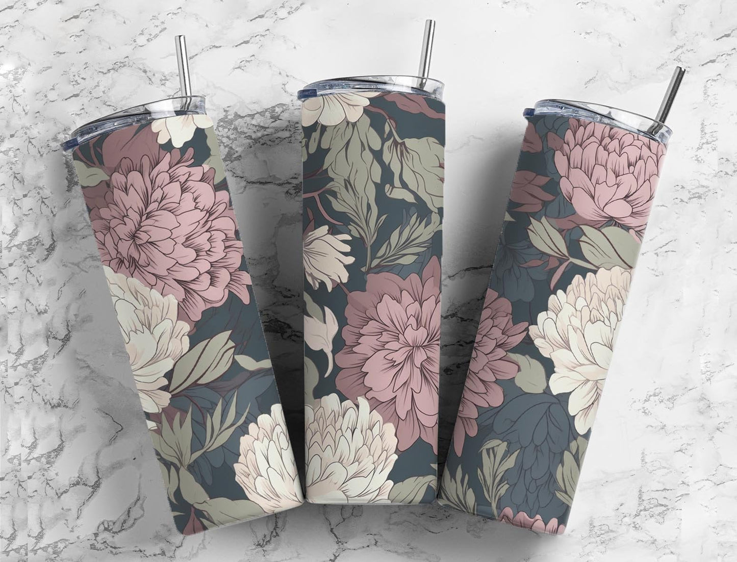 Malambot na Floral 20oz Tumbler 