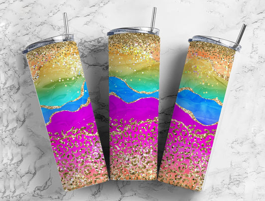 Gold Leopard Glitter 20oz Tumbler 