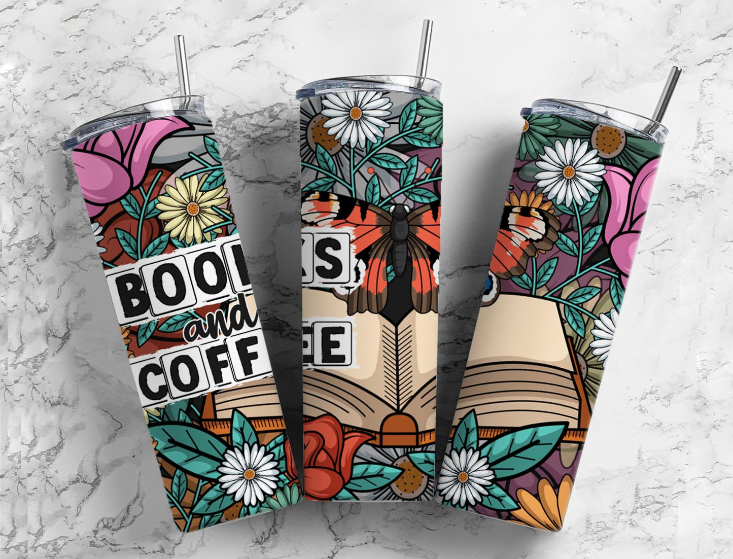 Books and Coffee 20oz Tumbler