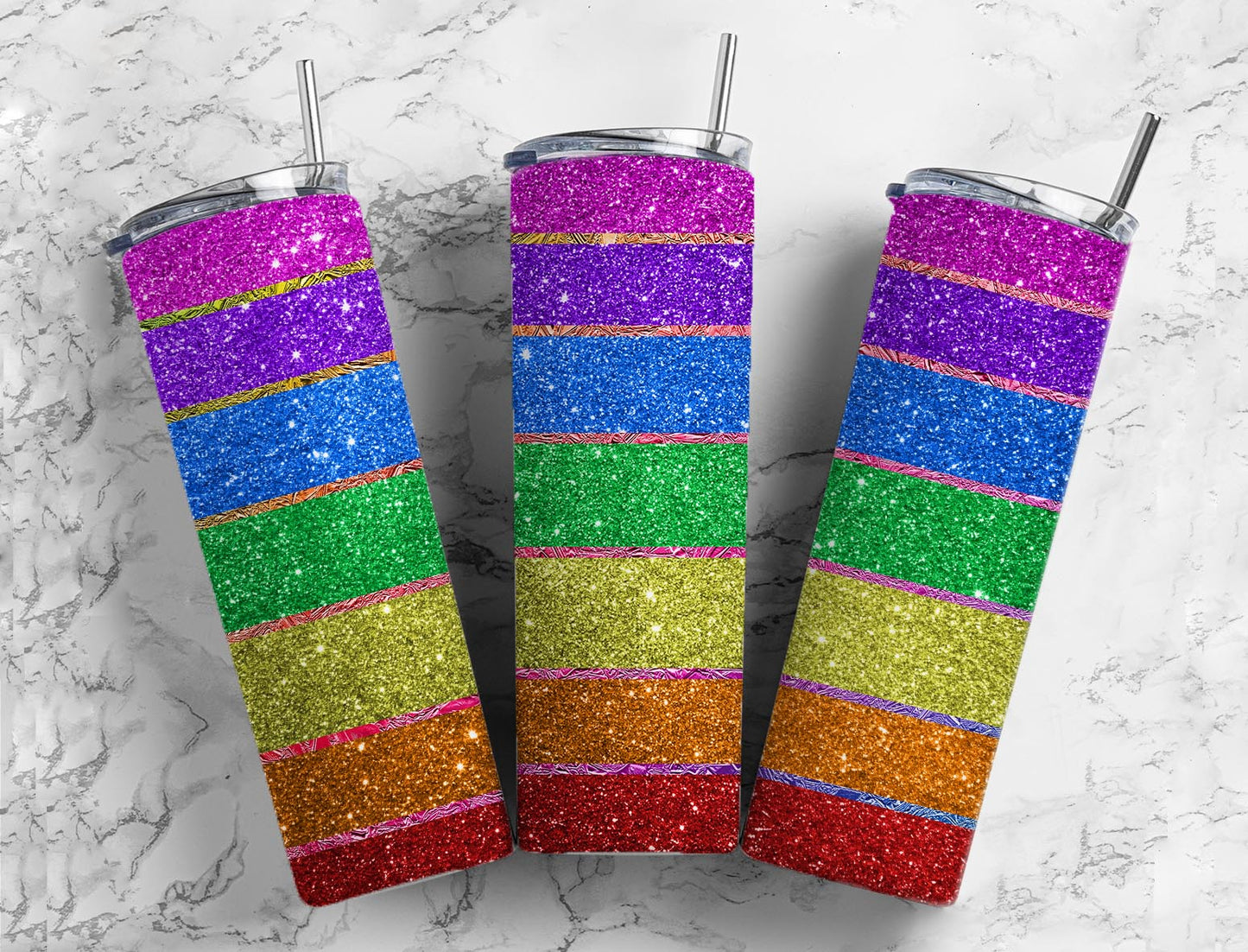 Glitter Rainbow 20oz Tumbler 