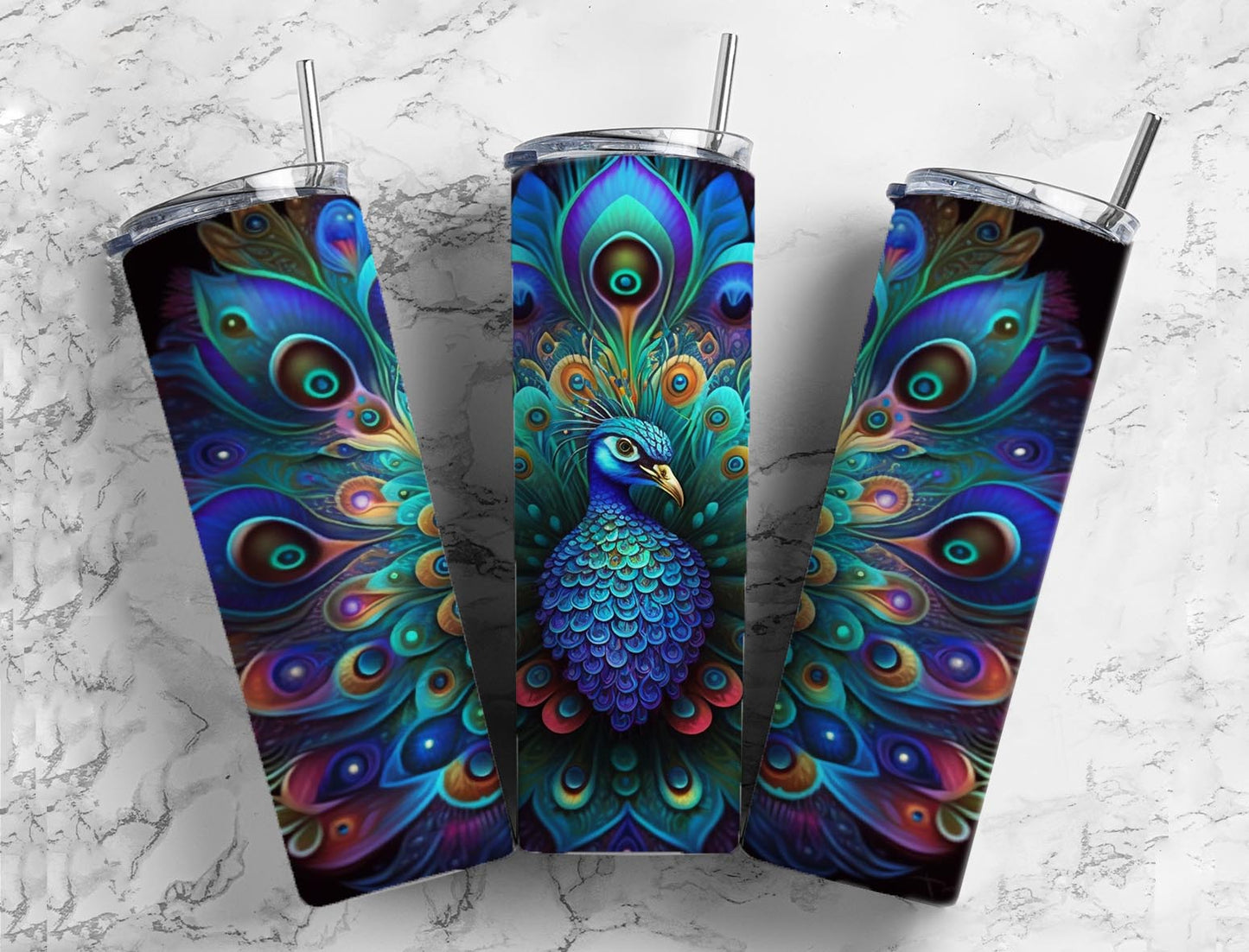 Neon peacock 20oz Tumbler 