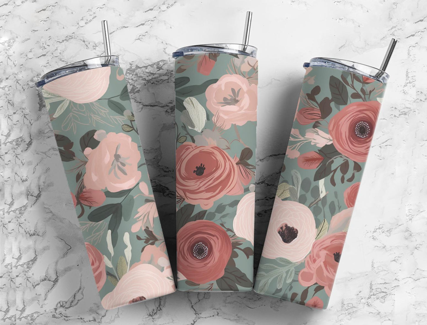 Malambot na Floral 20oz Tumbler 