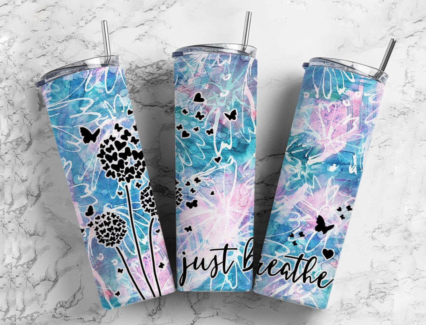 Dandelion Just Breathe 20oz Tumbler