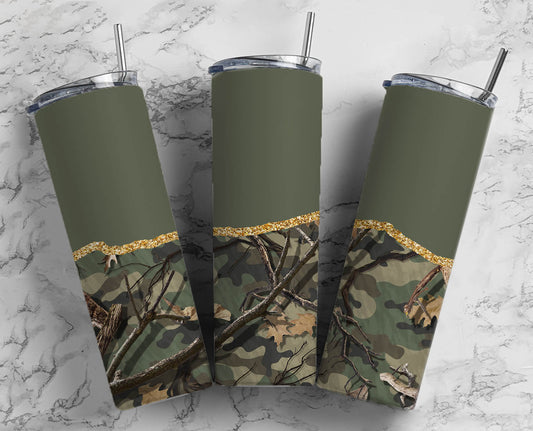 Army Camo Green Hunting 20oz Tumbler